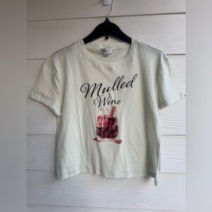 Wildfox 'Mulled Wine' Graphic Tee - Cream with Red Print